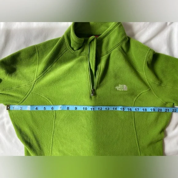The North Face 1/4 zip pullover  green  size large (runs small) EUC - Picture 2 of 7